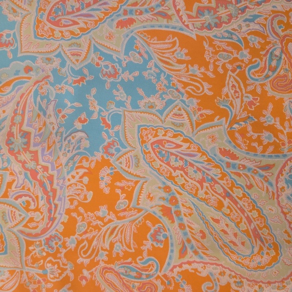 VTG Harold's Y2K 100% Silk Paisley Ruffle Midi Skirt Womens Blue Pink Size 12 - Picture 3 of 10